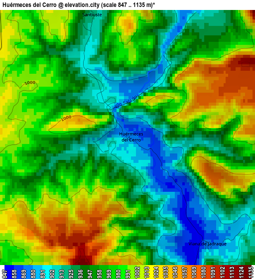 Huérmeces del Cerro elevation map