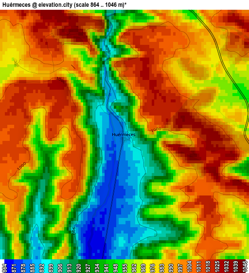 Huérmeces elevation map