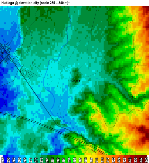 Huélaga elevation map