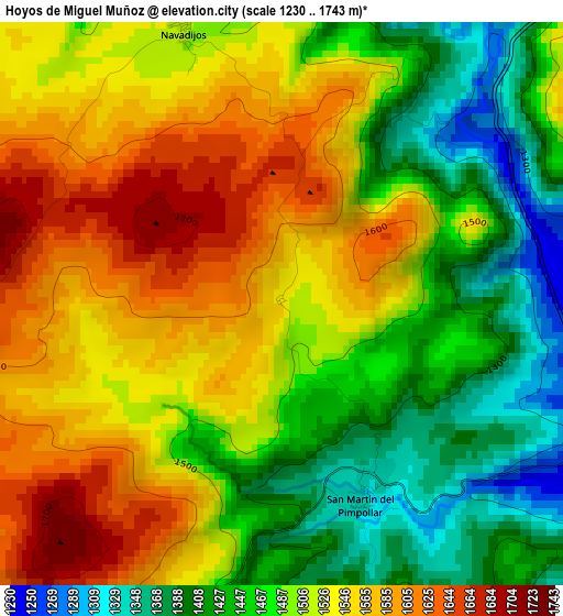 Hoyos de Miguel Muñoz elevation map