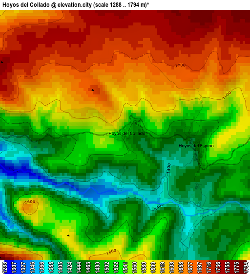 Hoyos del Collado elevation map