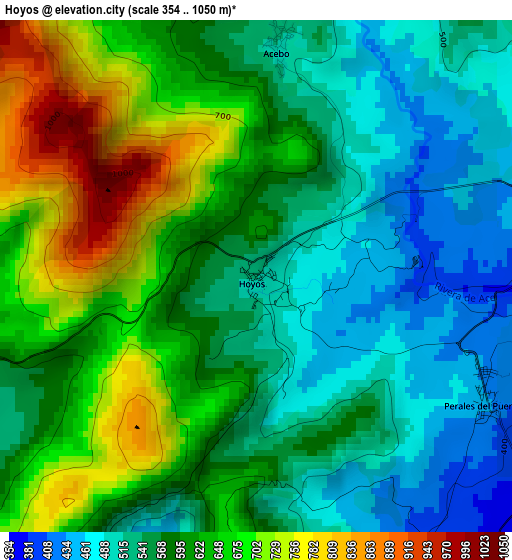 Hoyos elevation map