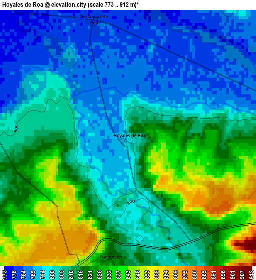 Hoyales de Roa elevation map