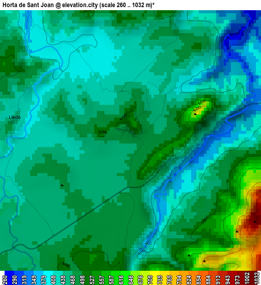 Horta de Sant Joan elevation map