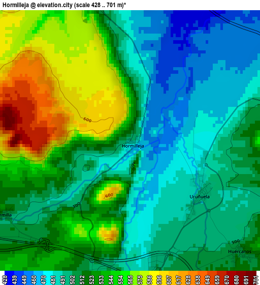 Hormilleja elevation map