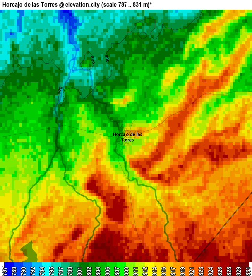 Horcajo de las Torres elevation map