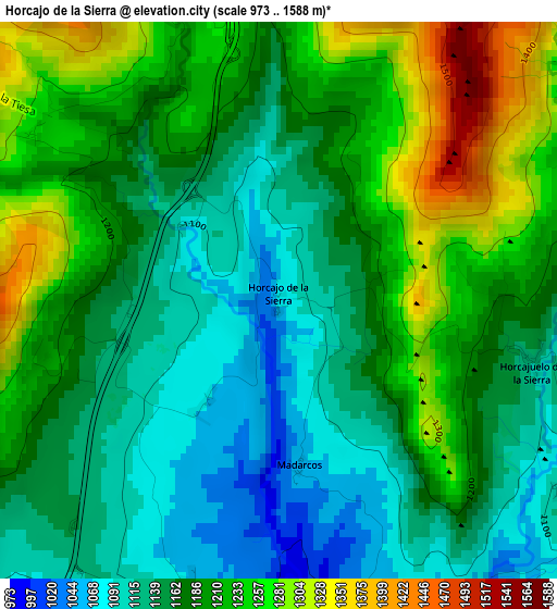 Horcajo de la Sierra elevation map