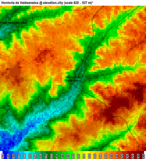 Hontoria de Valdearados elevation map