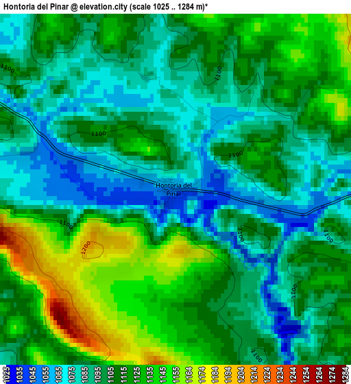 Hontoria del Pinar elevation map