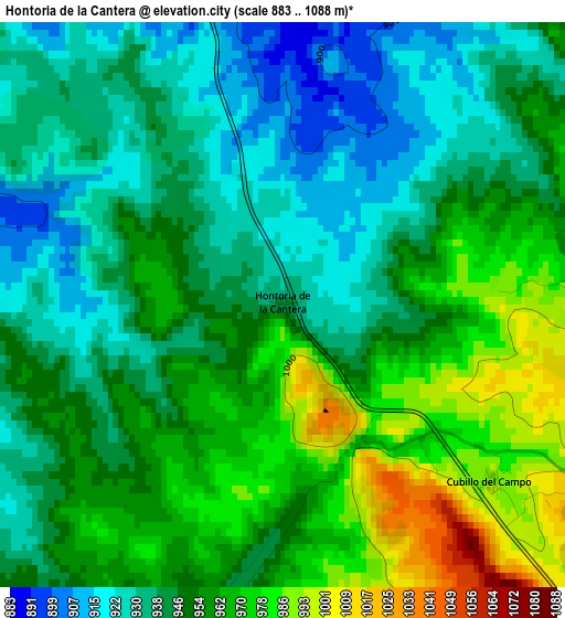 Hontoria de la Cantera elevation map