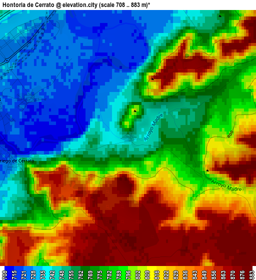 Hontoria de Cerrato elevation map