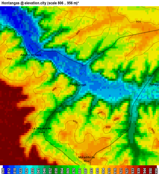 Hontangas elevation map