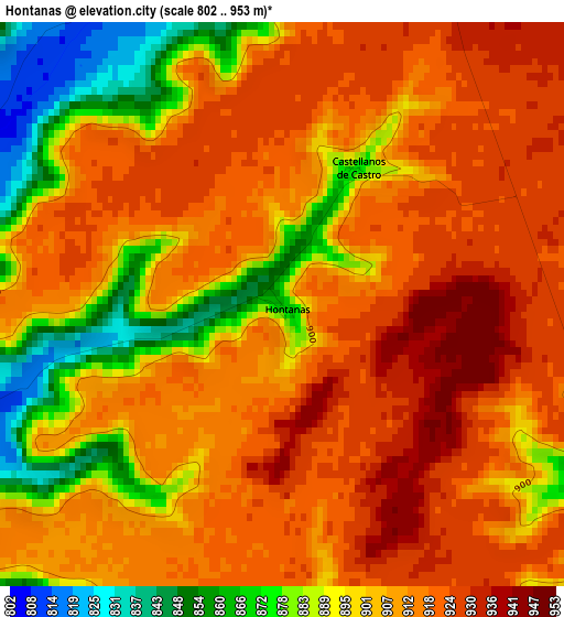 Hontanas elevation map