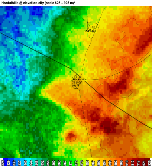 Hontalbilla elevation map