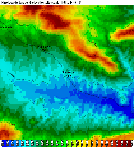 Hinojosa de Jarque elevation map