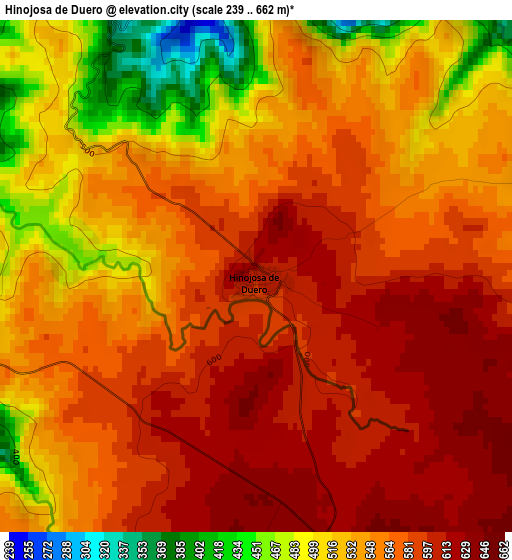 Hinojosa de Duero elevation map