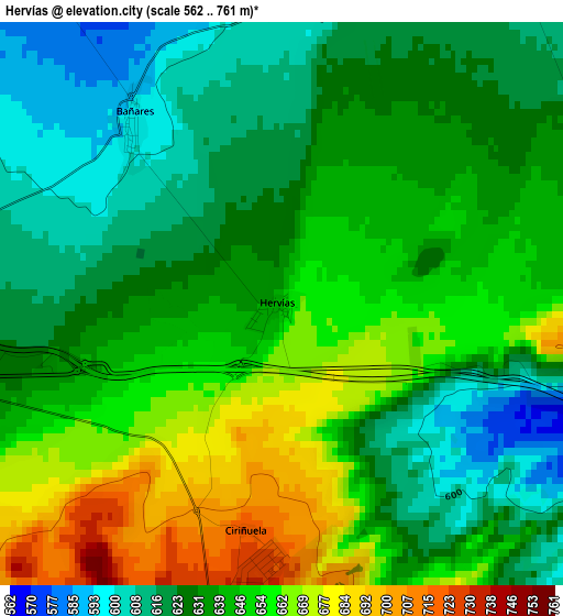 Hervías elevation map