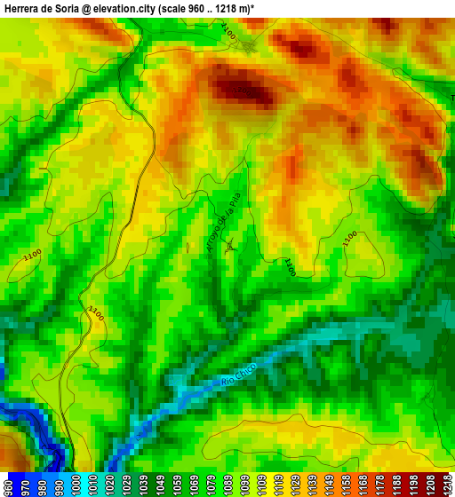 Herrera de Soria elevation map