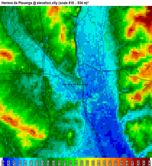 Herrera de Pisuerga elevation map