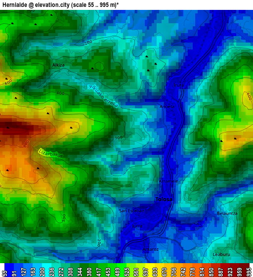 Hernialde elevation map