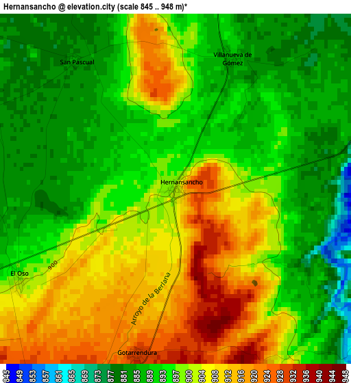 Hernansancho elevation map