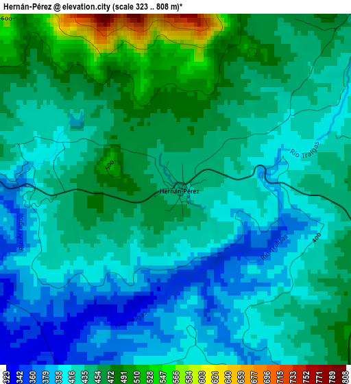 Hernán-Pérez elevation map