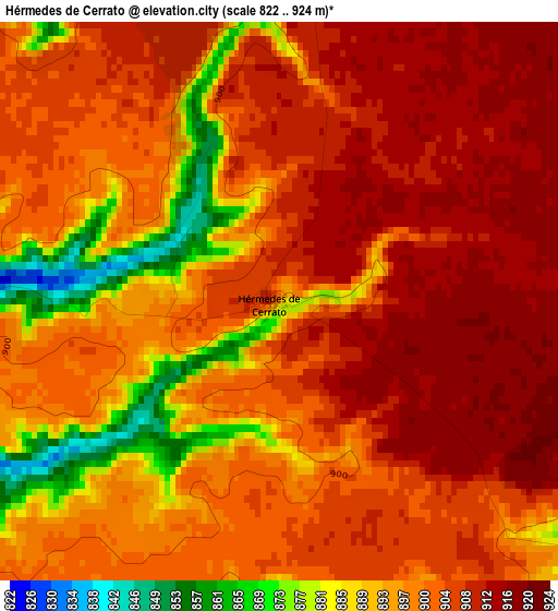 Hérmedes de Cerrato elevation map