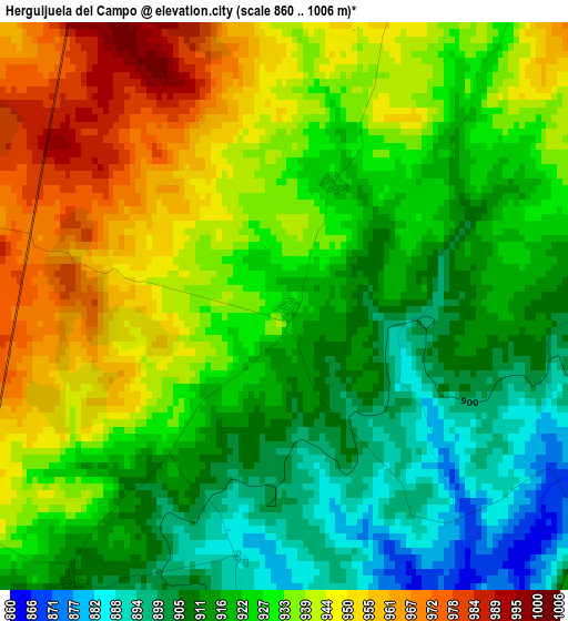 Herguijuela del Campo elevation map