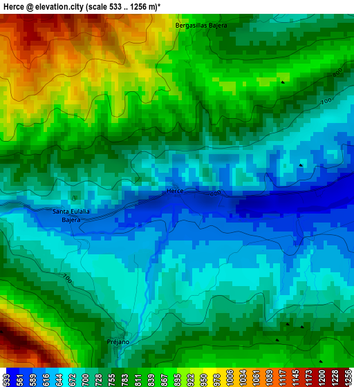 Herce elevation map