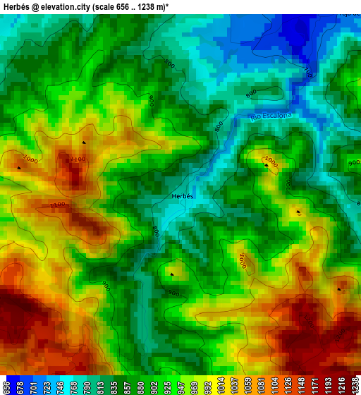 Herbés elevation map