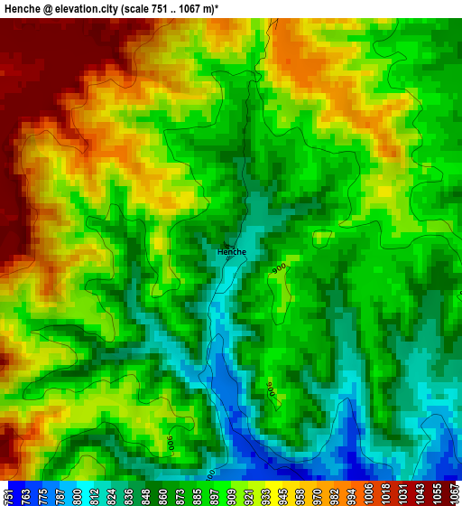 Henche elevation map