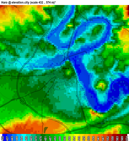 Haro elevation map