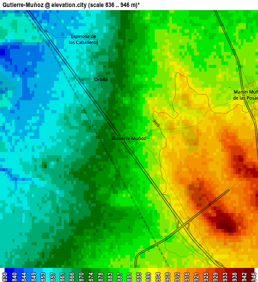 Gutierre-Muñoz elevation map