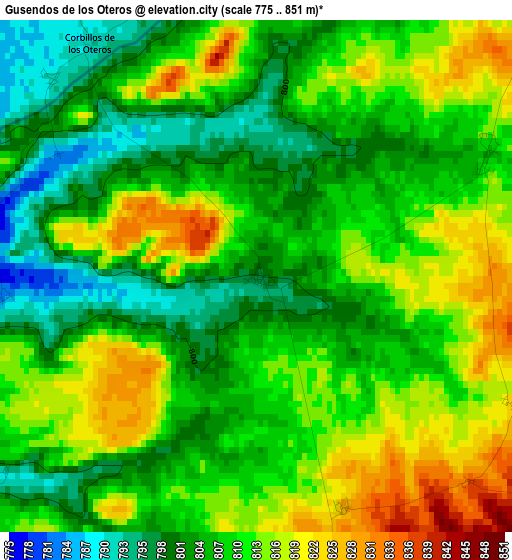 Gusendos de los Oteros elevation map