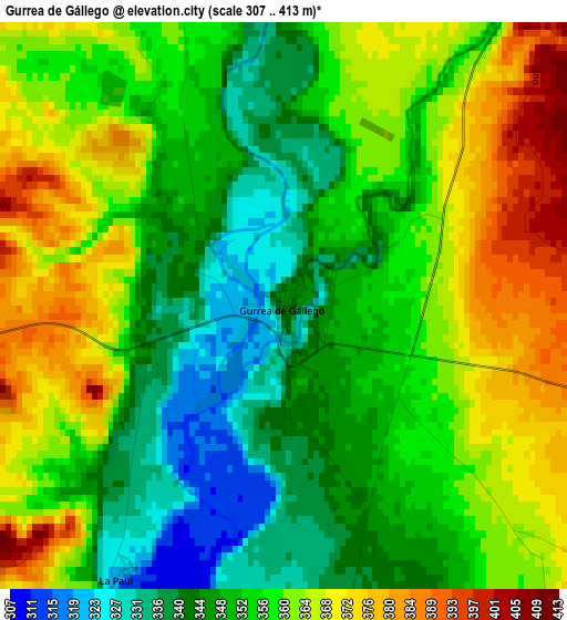 Gurrea de Gállego elevation map