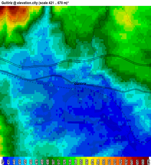 Guitiriz elevation map