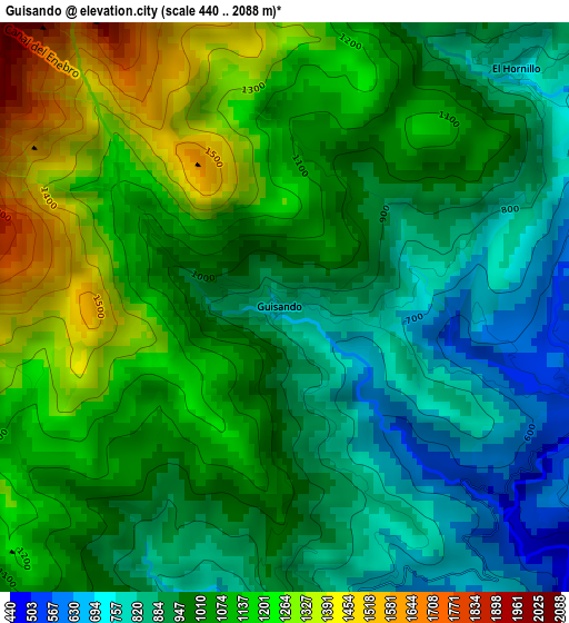 Guisando elevation map