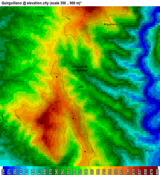 Guirguillano elevation map