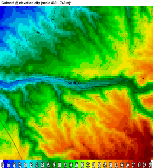 Guimerà elevation map