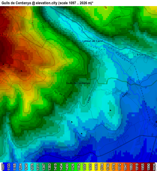 Guils de Cerdanya elevation map