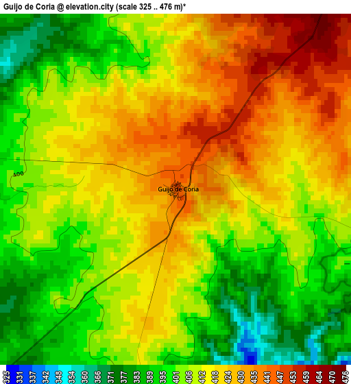 Guijo de Coria elevation map