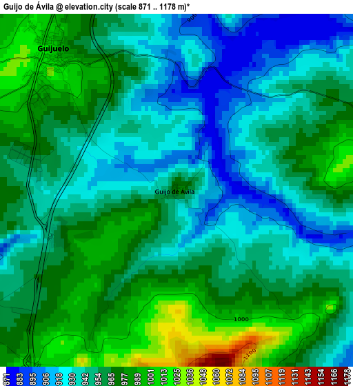 Guijo de Ávila elevation map