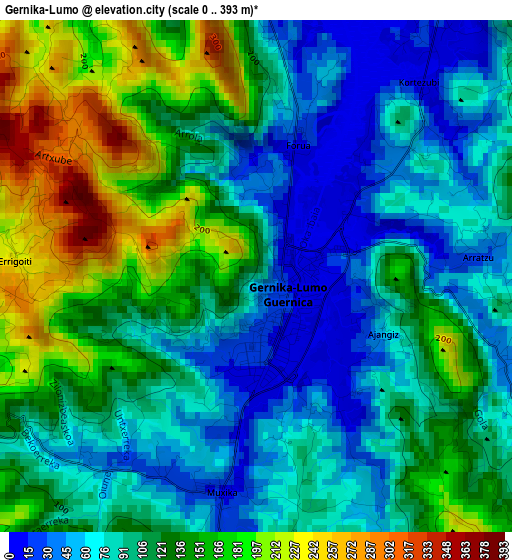 Gernika-Lumo elevation map