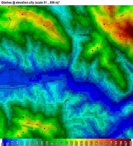 Güeñes elevation map