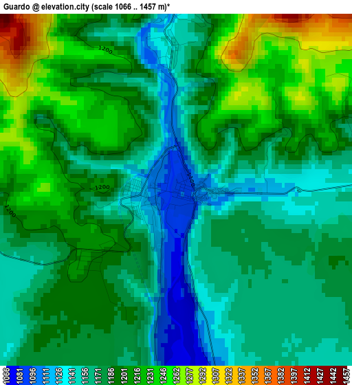 Guardo elevation map