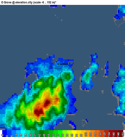 O Grove elevation map