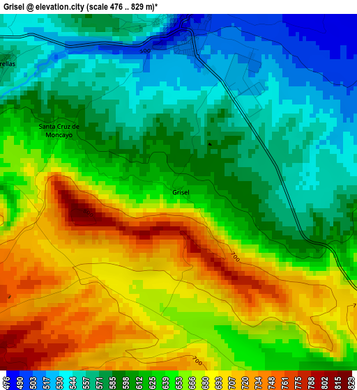 Grisel elevation map