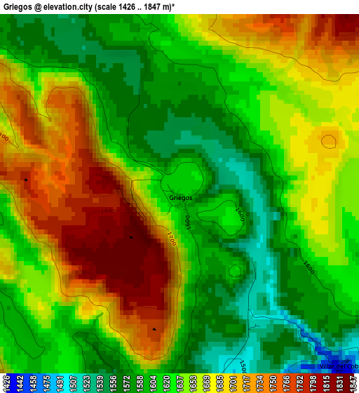 Griegos elevation map