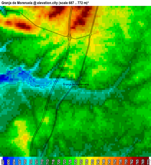 Granja de Moreruela elevation map