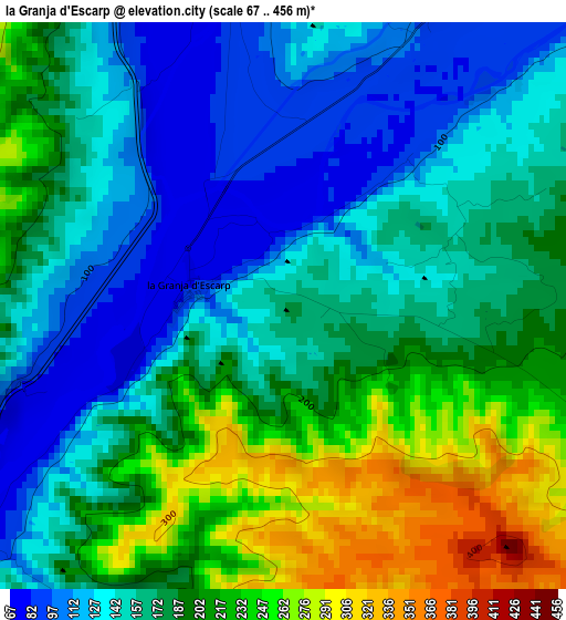 la Granja d'Escarp elevation map